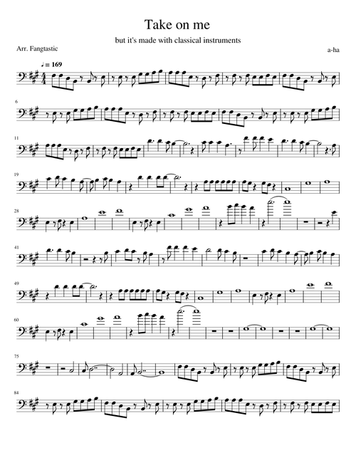 Take On Me - Cello Arrangement