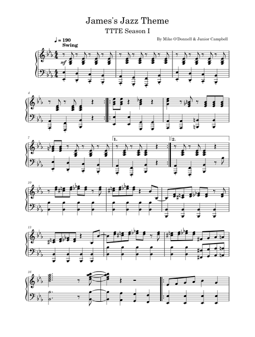 Jazzy James – Mike O'Donnell Piano version
