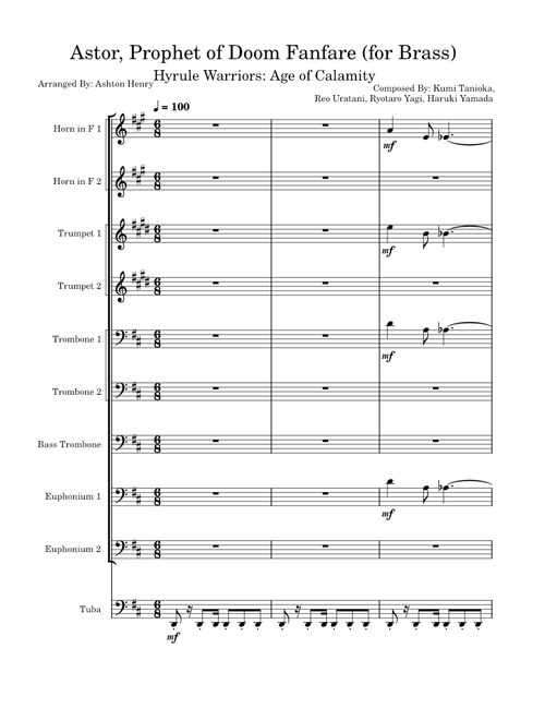 Astor, Prophet of Doom Fanfare (for Brass Ensemble)
