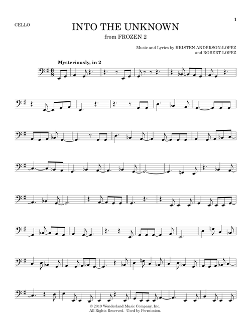 Into The Unknown (from Disney's Frozen 2) - Idina Menzel and AURORA, Panic! At The Disco (Cello Solo)