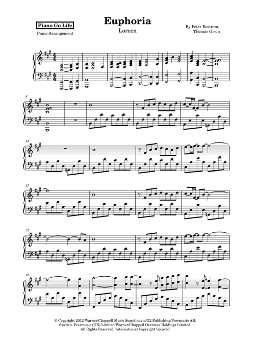 Euphoria (Arr. Piano Go Life) - Loreen (Piano Solo)