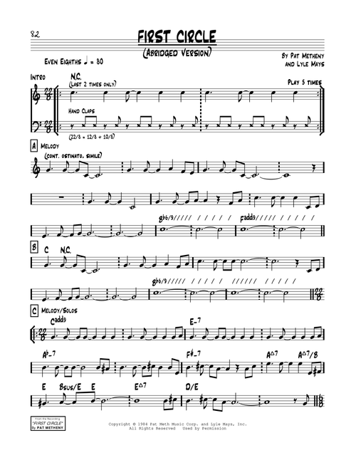 First Circle - Pat Metheny (Real Book - Melody-Chords)