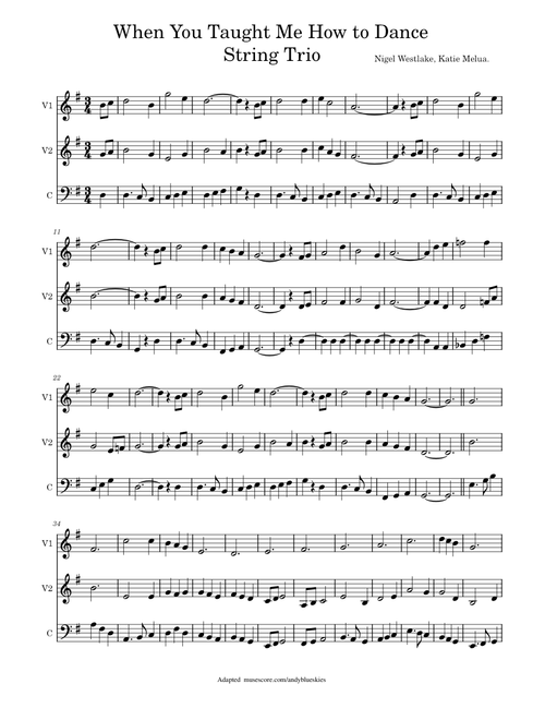 When You Taught Me How to Dance - String Trio