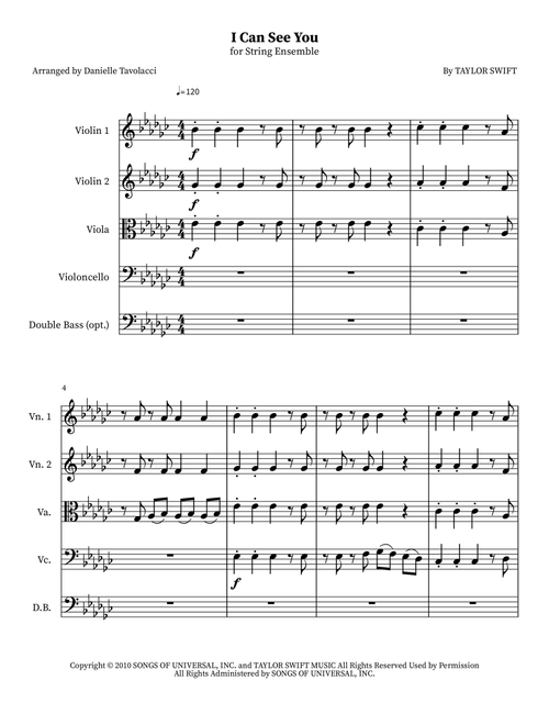 I Can See You (Arr. Danielle Tavolacci) - Taylor Swift (Orchestra)