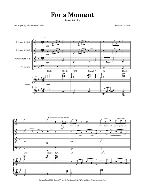 For A Moment (Arr. Glauco Fernandes) - Neil Hannon (Brass Ensemble)