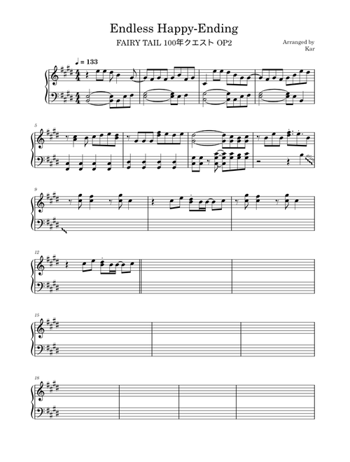 [Preview] Endless Happy-Ending Full Version (FAIRY TAIL 100年クエスト OP2)