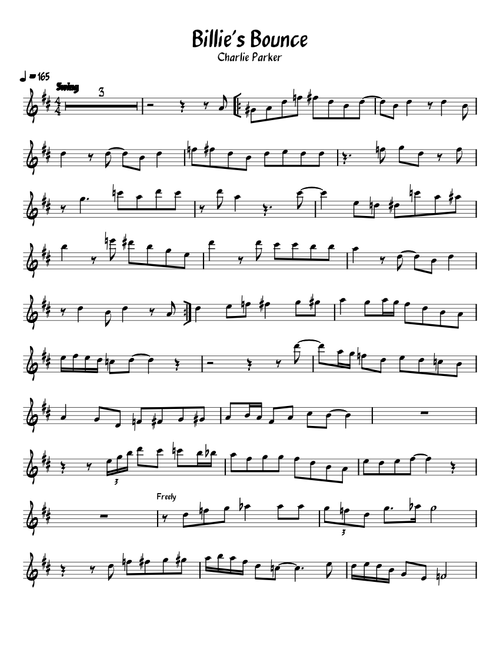 Charlie Parker - Billie's Bounce (Solo Transcription)