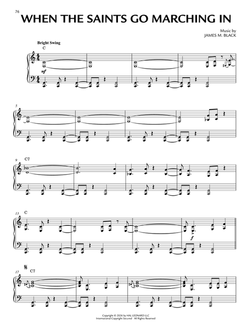 When The Saints Go Marching In [Jazz version] (arr. Brent Edstrom) - James M Black, Katherine E Purvis (Piano Solo)