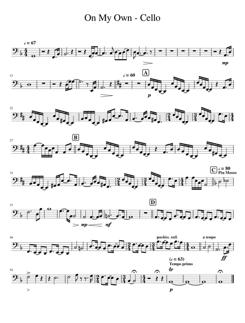 On My Own - Cello