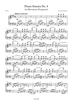 Piano Sonata No. 8 in F-Sharp Minor, D.571, 1st Movement (Allegro