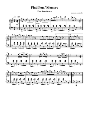 Find Pou / Memory – Pou - Sheet Music for Piano, Trombone, Accordion ...