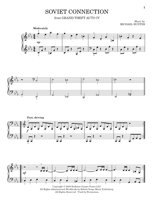 Soviet Connection (from Grand Theft Auto IV) - Michael Hunter (Easy Piano Solo)
