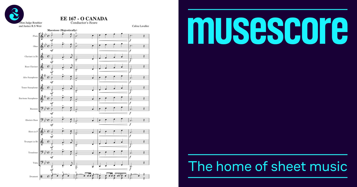 O Canada – Calixa Lavallée EE 167 Sheet Music for Piano, Trombone