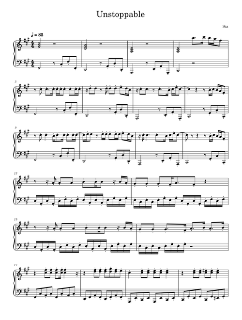 Unstoppable (Easy) - Sia