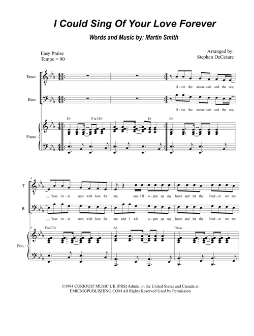 I Could Sing Of Your Love Forever (Arr. Stephen DeCesare) - Delirious? (Choral, SATB)