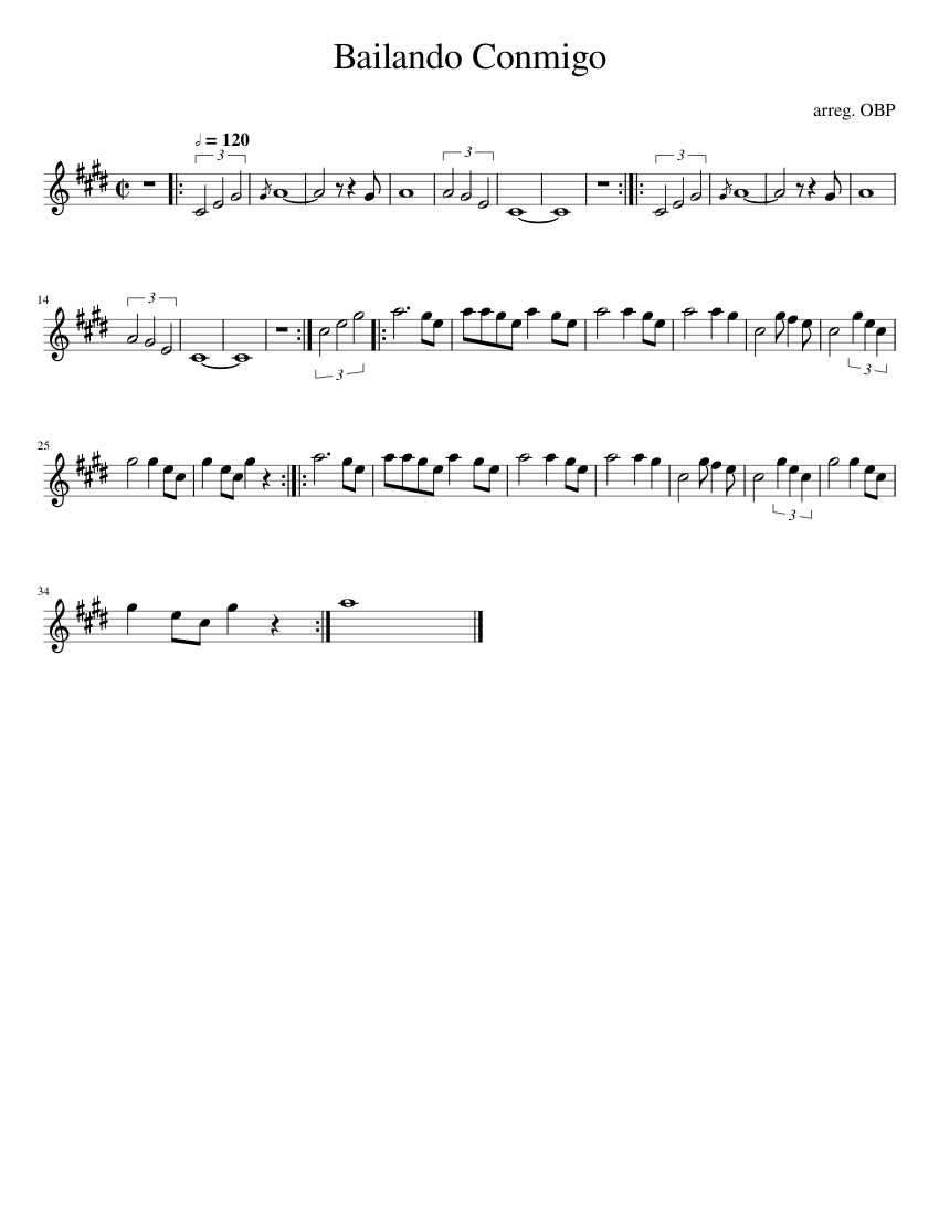 Doncella Crónica Creo que Baila conmigo Sheet music for Trumpet in b-flat (Solo) | Musescore.com