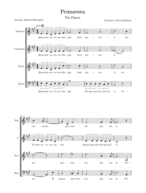 Primavera - Cassiano, Sílvio Rochael (Arr. Roberto Rodrigues)