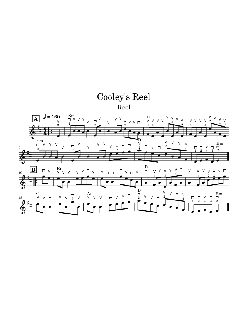 Cooley's Reel (concertina notation) Sheet music for Concertina (Solo