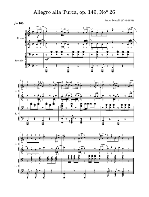 Allegro alla Turca, op. 149, No. 26 – Anton Diabelli