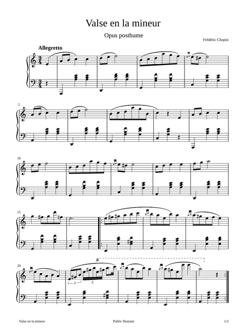 Valse en la mineur (Opus posthume) - Frédéric Chopin