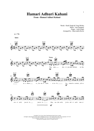 Play Official version of Khamoshiyan Sheet Music by Jeet Gannguli