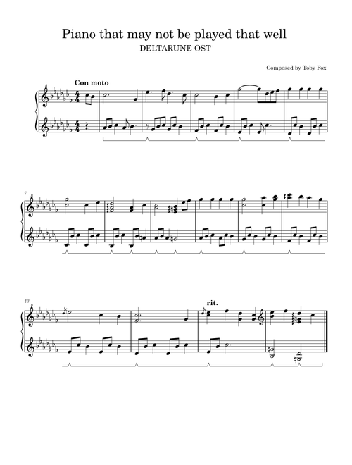 Piano that may not be played that well - DELTARUNE