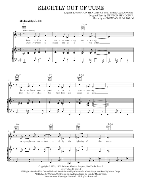 Slightly Out Of Tune (Desafinado) - Antonio Carlos Jobim, Ray Charles (Piano-Vocal-Guitar)