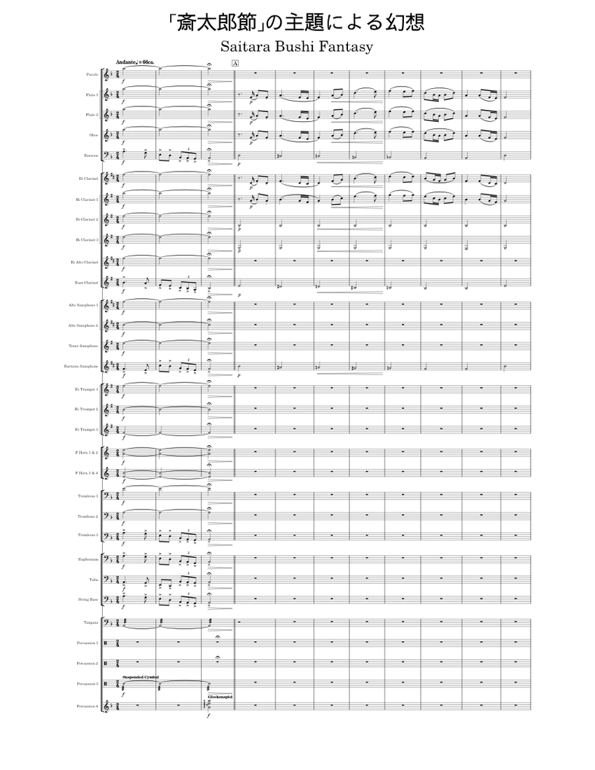 【吹奏楽楽譜セット】スーザの主題による幻想曲 斎太郎節」の主題による幻想 Sheet Music for Trombone