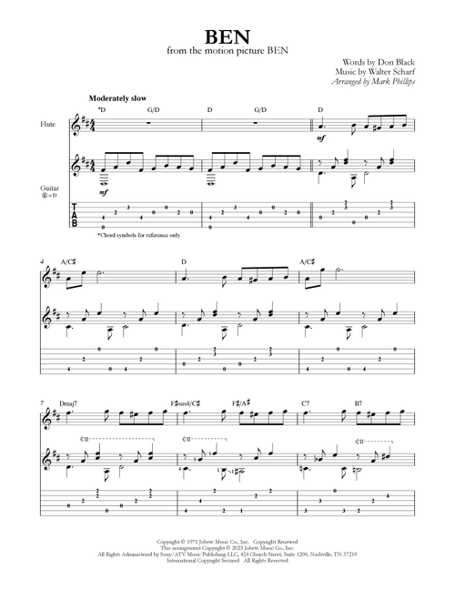 Ben (Arr. Mark Phillips) - Michael Jackson (Instrumental Duet)