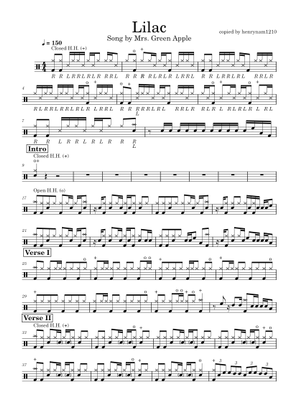 Lilac / ライラック - Mrs.GREEN APPLE Sheet Music with Chords for