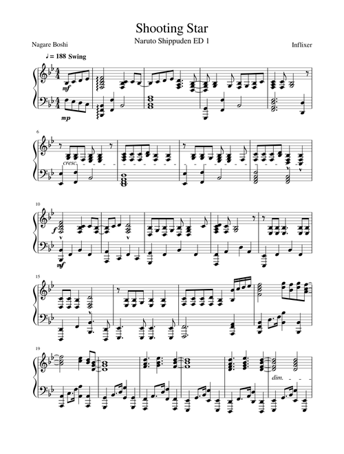 Naruto Shippuden - Shooting Star (Piano)