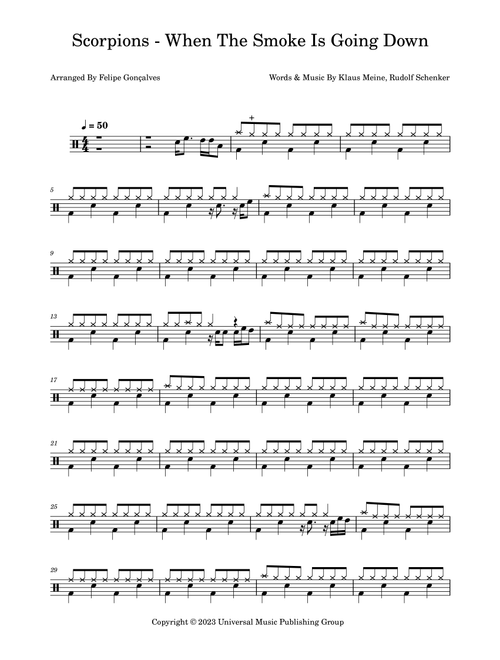 When The Smoke Is Going Down (Arr. The Ninja) - Scorpions (Drums)
