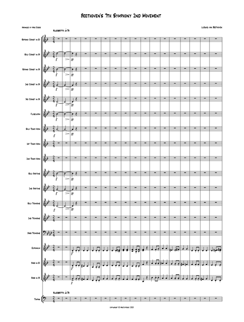 Beethoven's 7th Symphony 2nd Movement arranged for brass band (Arr. Mike Eades) - Ludwig van Beethoven (Brass Band)