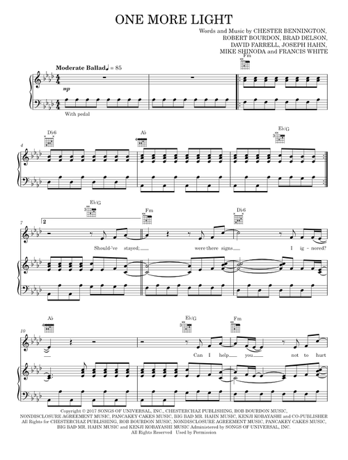 One more light - Linkin Park (Piano-Vocal-Guitar)