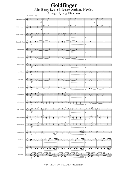 Goldfinger (Arr. Nigel Simmons) - John Barry, Anthony Newley, Leslie Bricusse (Brass Band)