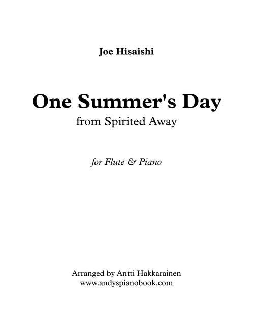 Ano Natsue (one Summer's Day) (Arr. Antti Hakkarainen) - Joe Hisaishi (Flute and Piano)