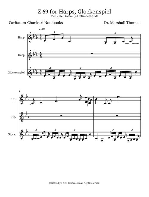 Z 69 for Harps, Glockenspiel - Celebrity Chamber Players (Small Ensemble)