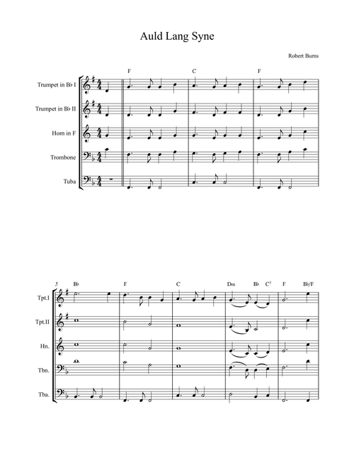 Auld Lang Syne (Arr. Alex Nunes Rodrigues) - Robert Burns (Brass Ensemble)