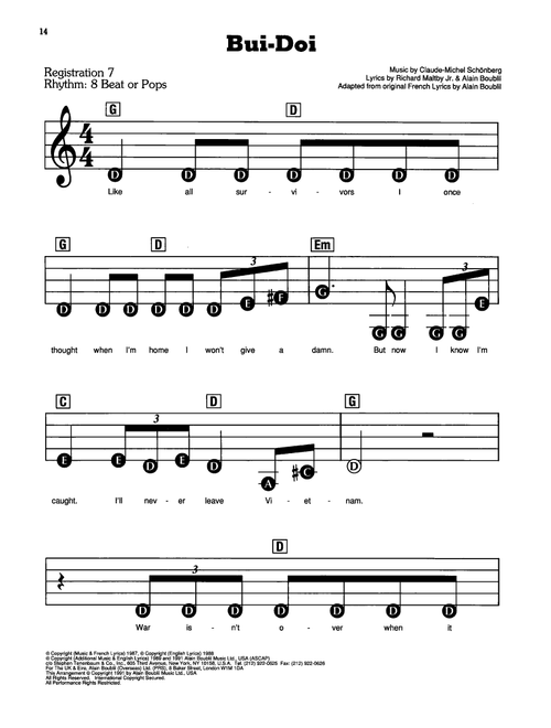 Bui-Doi (from Miss Saigon) - Alain Boublil (E-Z Play Today)