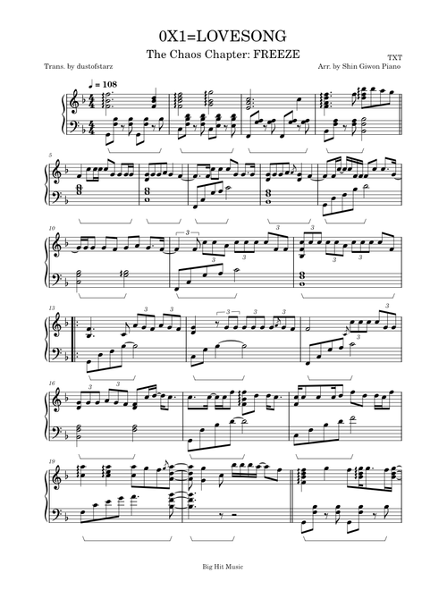 zArrangements by Shin Giwon Piano sheet music by dustofstarz