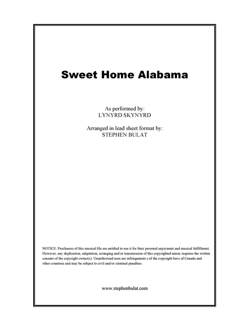 Sweet Home Alabama (Arr. Stephen Bulat) (Large Ensemble)