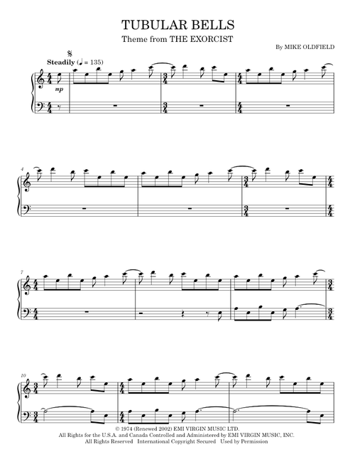 Tubular bells - Mike Oldfield (Piano Solo)