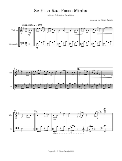 Se Essa Rua Fosse Minha - Violino e Cello