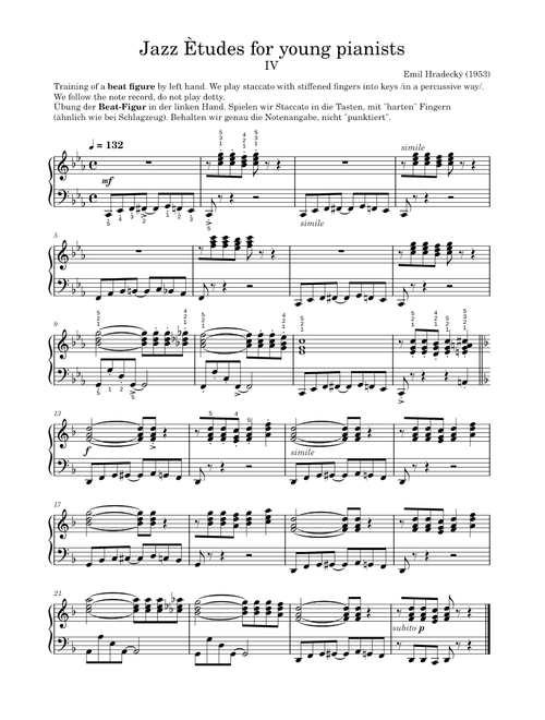 Jazz Ètudes for young pianists #4 – Emil Hradecký