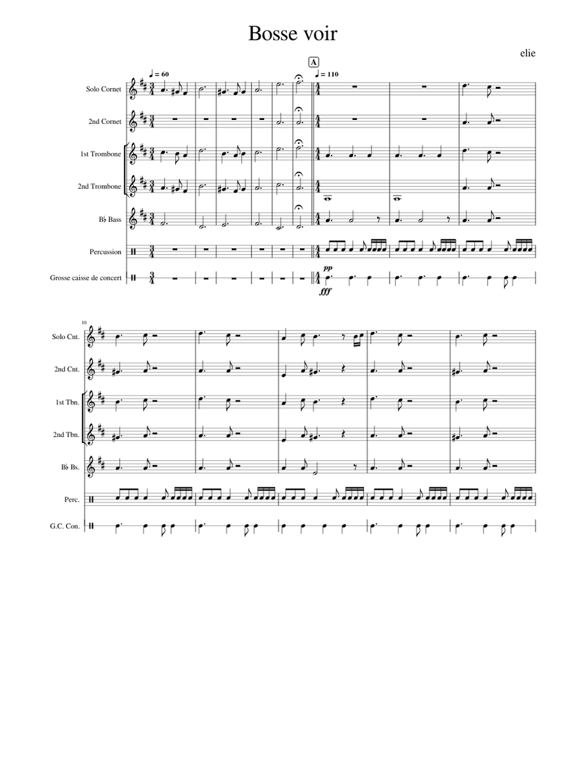 Backdraft – Thrice Sheet music for Trombone, Cornet, Tuba, Drum group ...