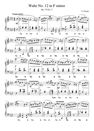Waltz in F minor Op.70 No.2 – Arrangement Sheet Music for Celesta
