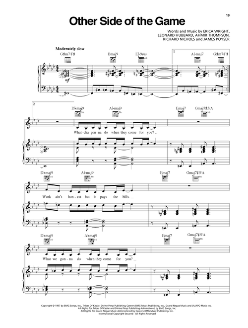 Other Side Of The Game - Erykah Badu (Piano-Vocal-Guitar)