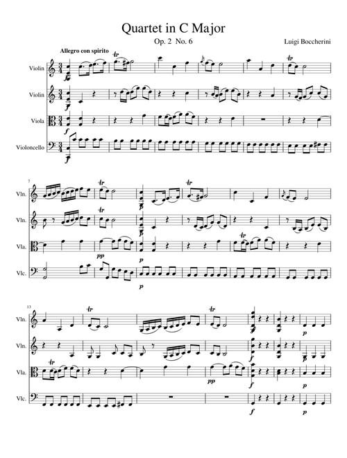 Boccherini String Quartet in C Major (WIP)