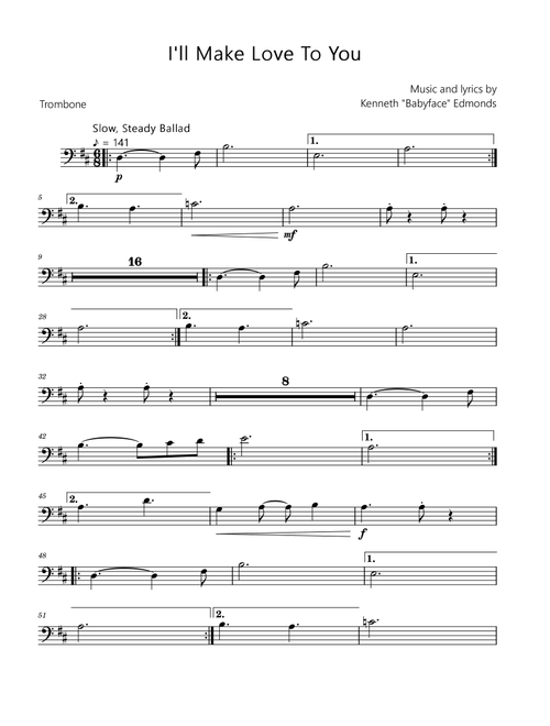 One Sweet Day (Arr. David Lartey) - Mariah Carey And Boyz Ii Men (Trombone Solo)