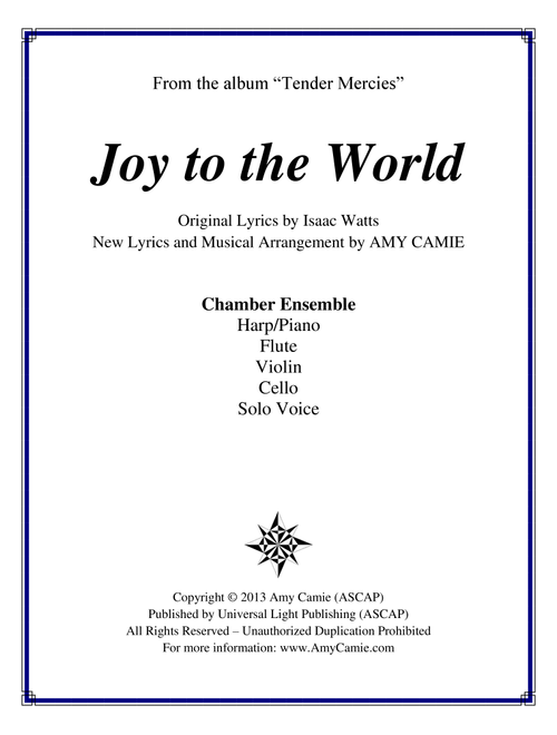 Joy to the World - Chamber Ensemble with Harp, Flute, Violin, Cello, Voice (Arr. Amy Camie) - Traditional (Small Ensemble)